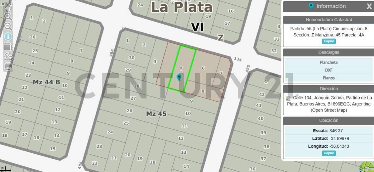 Foto de LOTE EN VENTA, 134 e/ 484 y 485 GORINA 354m², imagen 3