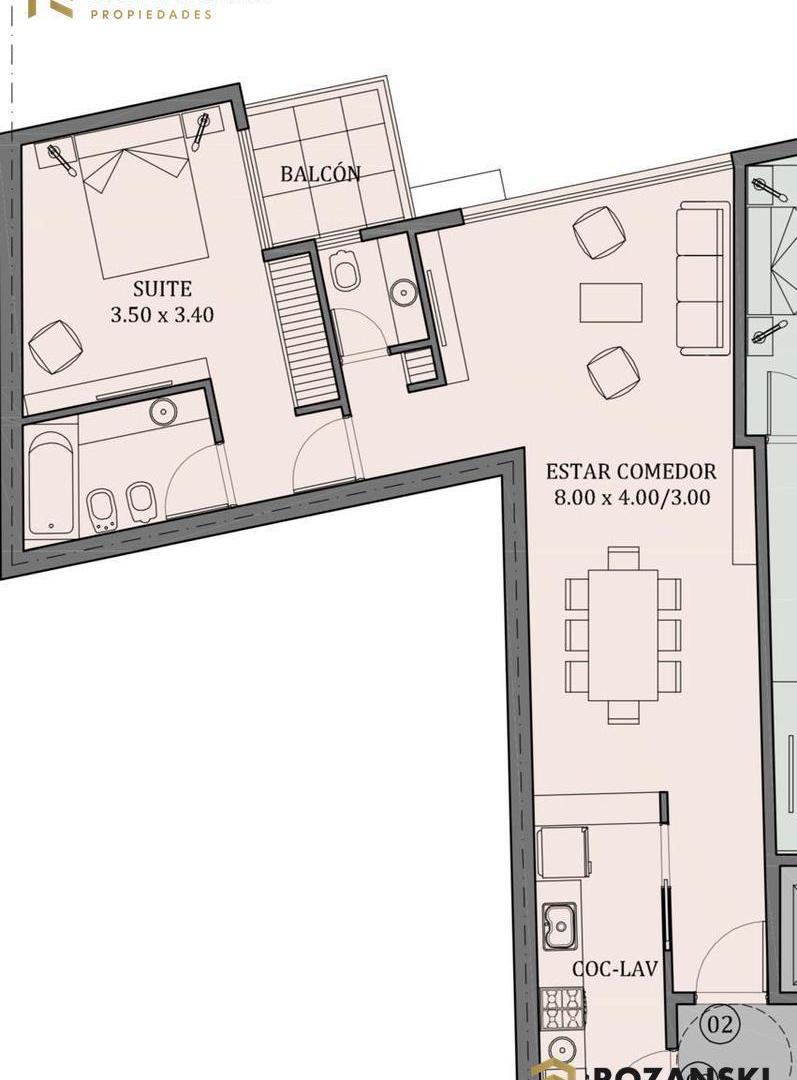 Foto de Venta departamento 2 ambientes a estrenar, contrafrente, balcon. Palermo, imagen 4