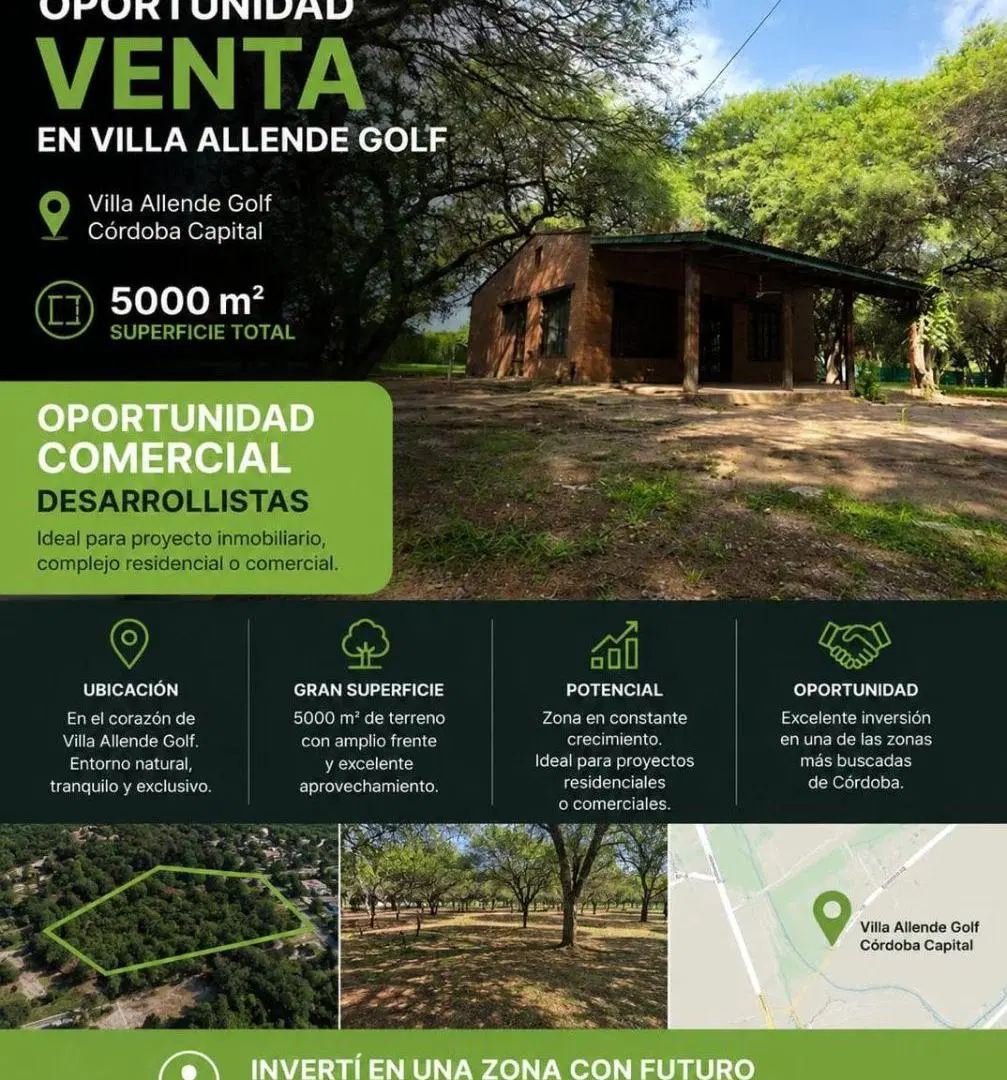 Venta terreno Villa Allende Golf 5000m2 apto desarrollo/housing 1