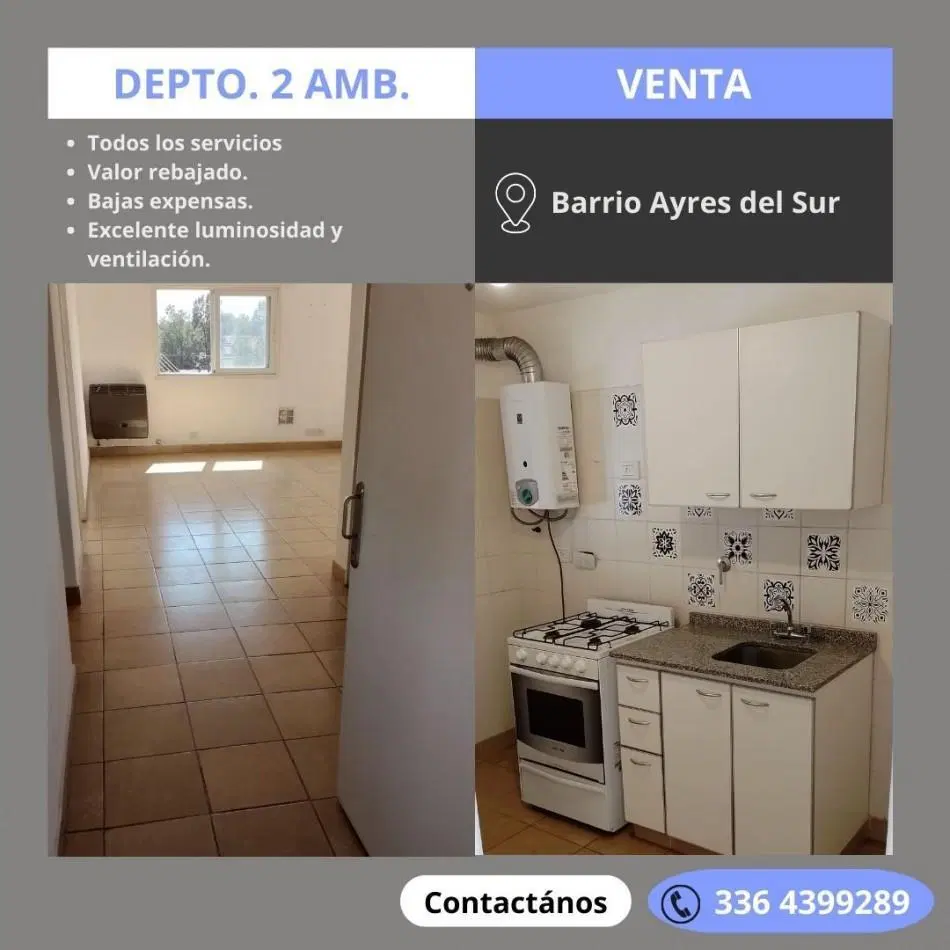 Depto. de un dormitorio en Barrio Ayres del Sur 2