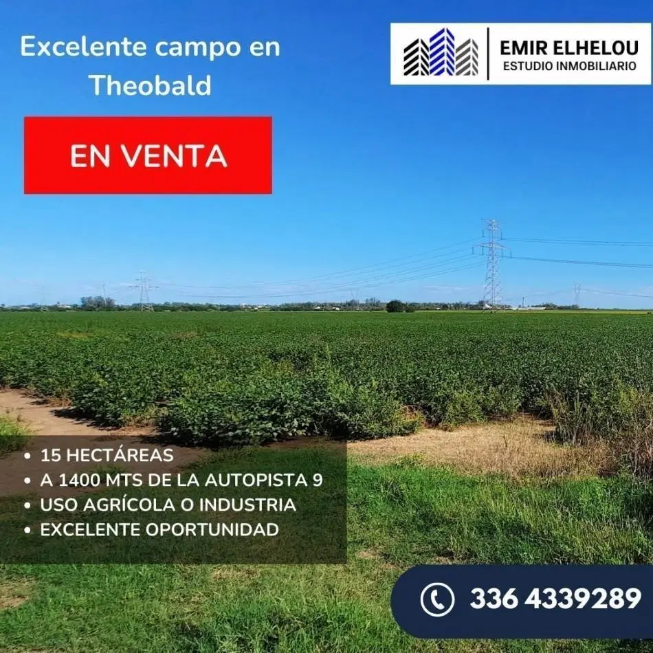Campo agricola de 15 hectareas en Theobald (Santa Fe) 2