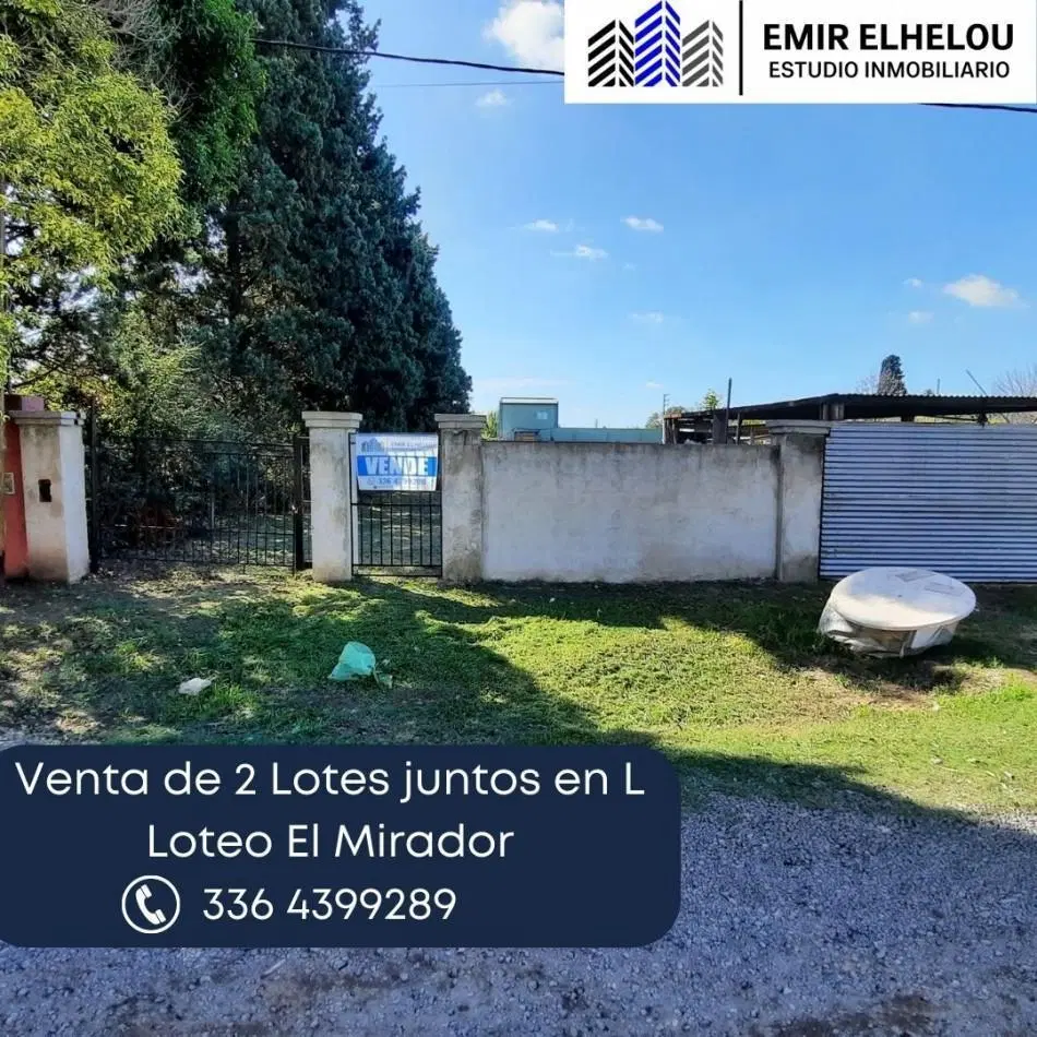 Venta de 2 Lotes En L (juntos) En Loteo El Mirador (Ruta 188 y Autopista 9) 4