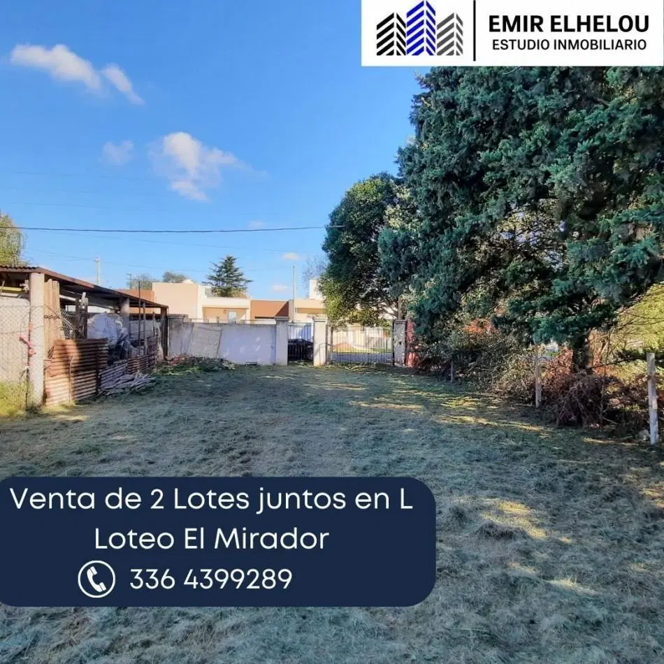 Venta de 2 Lotes En L (juntos) En Loteo El Mirador (Ruta 188 y Autopista 9) 2