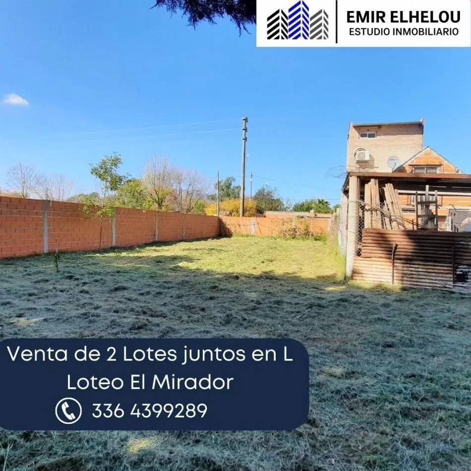Venta de 2 Lotes En L (juntos) En Loteo El Mirador (Ruta 188 y Autopista 9) 5