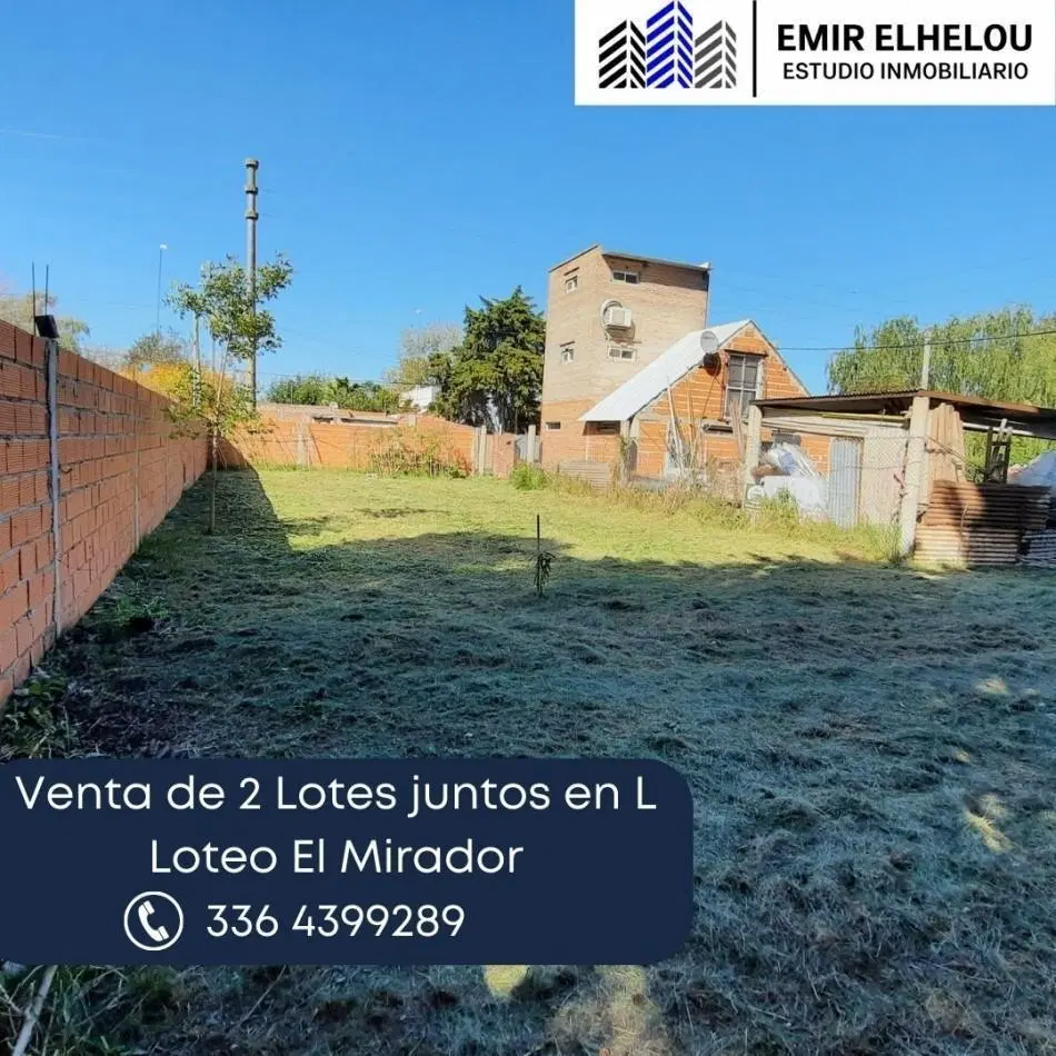 Venta de 2 Lotes En L (juntos) En Loteo El Mirador (Ruta 188 y Autopista 9) 6