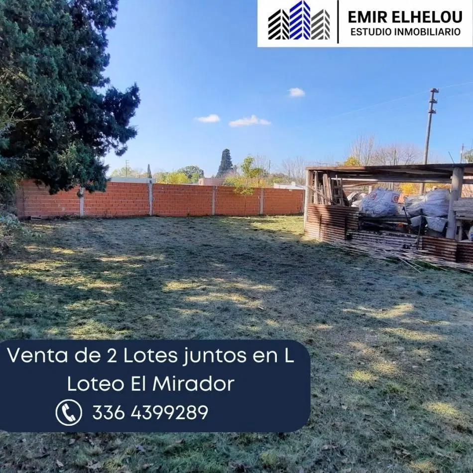 Venta de 2 Lotes En L (juntos) En Loteo El Mirador (Ruta 188 y Autopista 9) 4