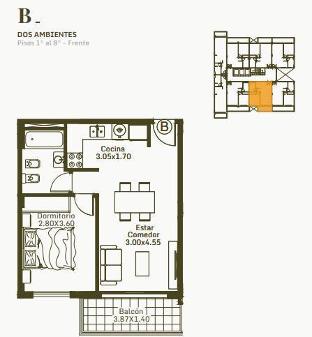 Departamento DOS ambientes en venta