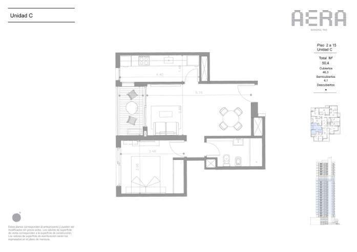 Venta Departamento 3 Ambientes con balcón en AERA General Paz