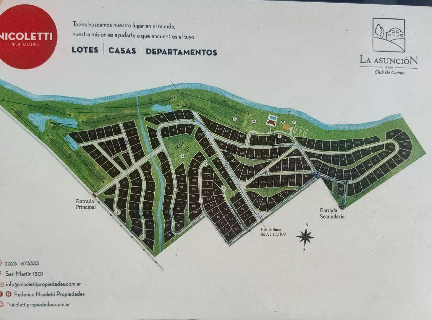 Lote 2000 m2 en venta en La Asuncion club de campo