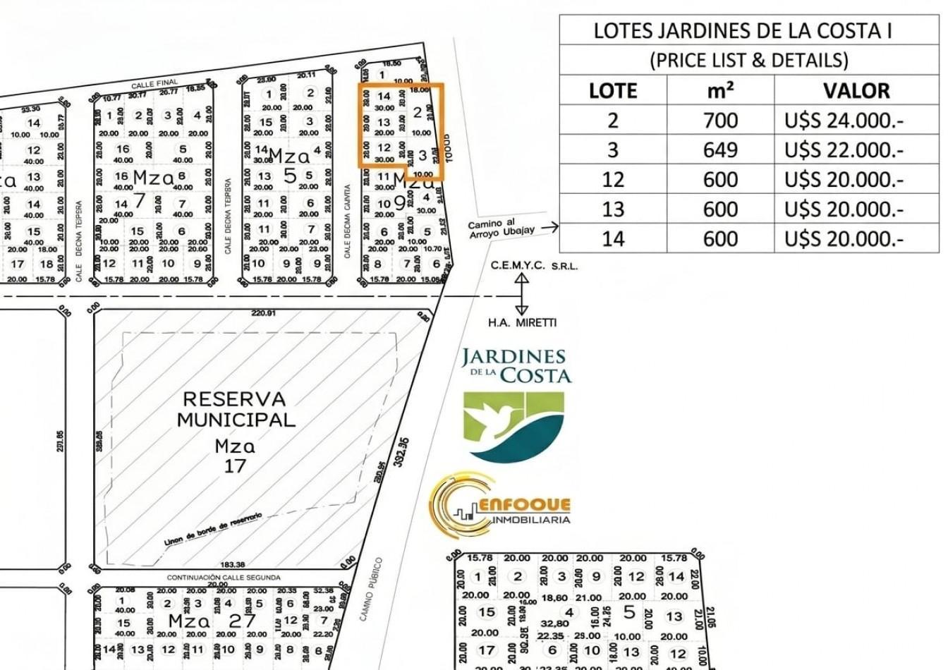 Lotes en Jardines de la Costa