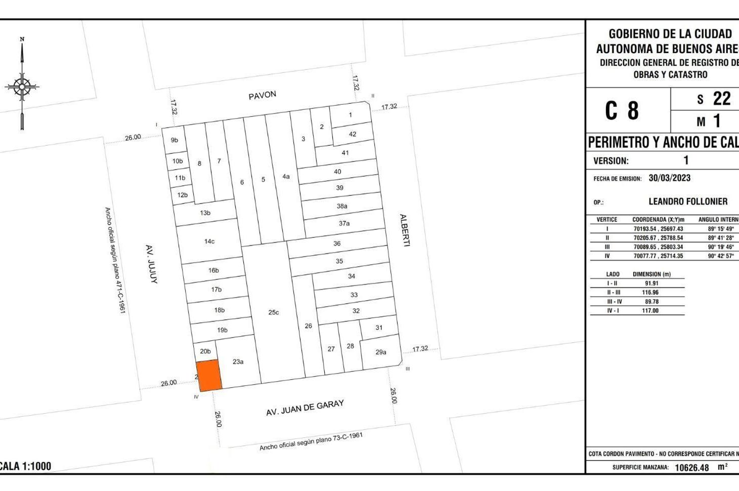 Venta TERRENO en ESQUINA - Av. Juan de Garay y Av. Jujuy