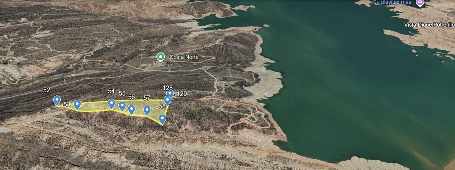 Terreno lote frente al lago dique Potrerillos Mendoza acepta permuta