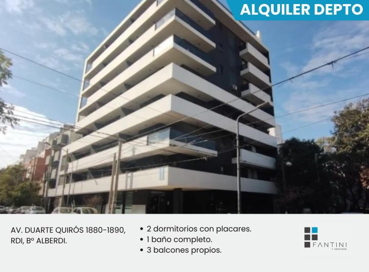 Alquiler Alberdi. Duarte Quiros 1880. 2 dorm. 3 terrazas. 1 baño. 1