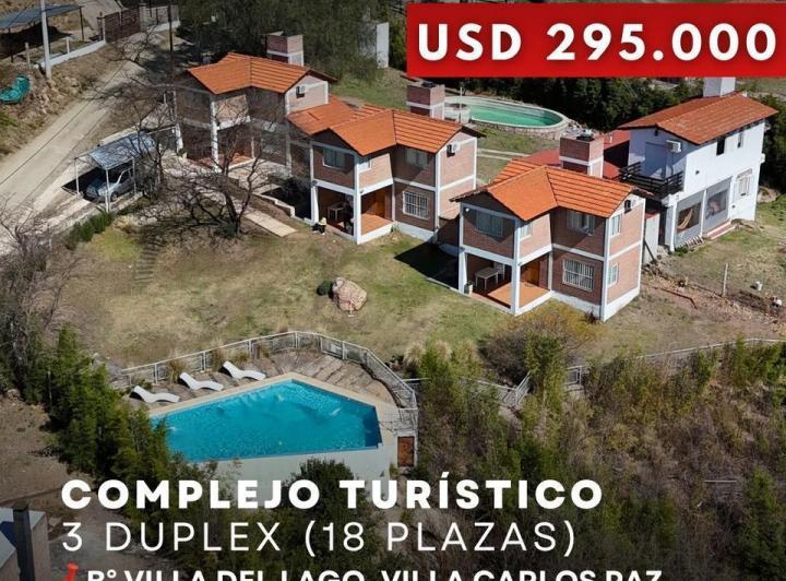 VENTA COMPLEJO TURÍSTICO 3 DUPLEX (18 PLAZAS) C/PILETA EN 1.901m² DE TERRENO - VILLA DEL LAGO 2