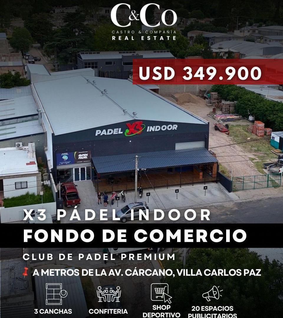 Venta Fondo De Comercio X3 Pádel Indoor a Metros de la Avenida Carcano, Villa Carlos Paz