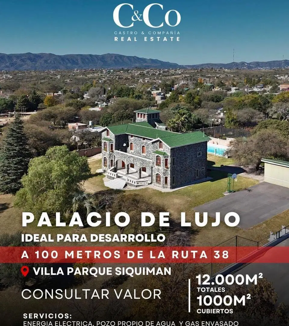 Venta Palacio De Lujo En 12.000 M2 De Parque (1000 M2 Cubiertos) En Villa Parque Siquiman 2