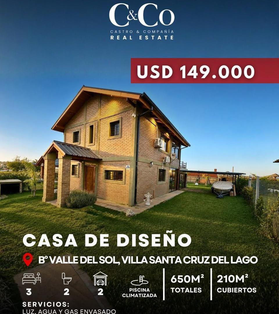 Casa De Diseño En Venta 3 Dormitorios Y Pileta Climatizada Valle Del Sol – Villa Santa Cruz Del Lago