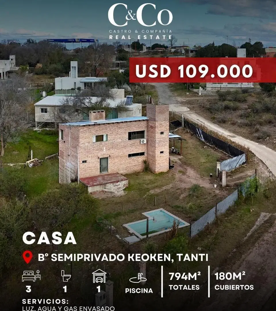 Venta Propiedad De 3 Dormitorios Con Cochera Y Piscina En Barrio Semi Cerrado Keoken, Tanti 3