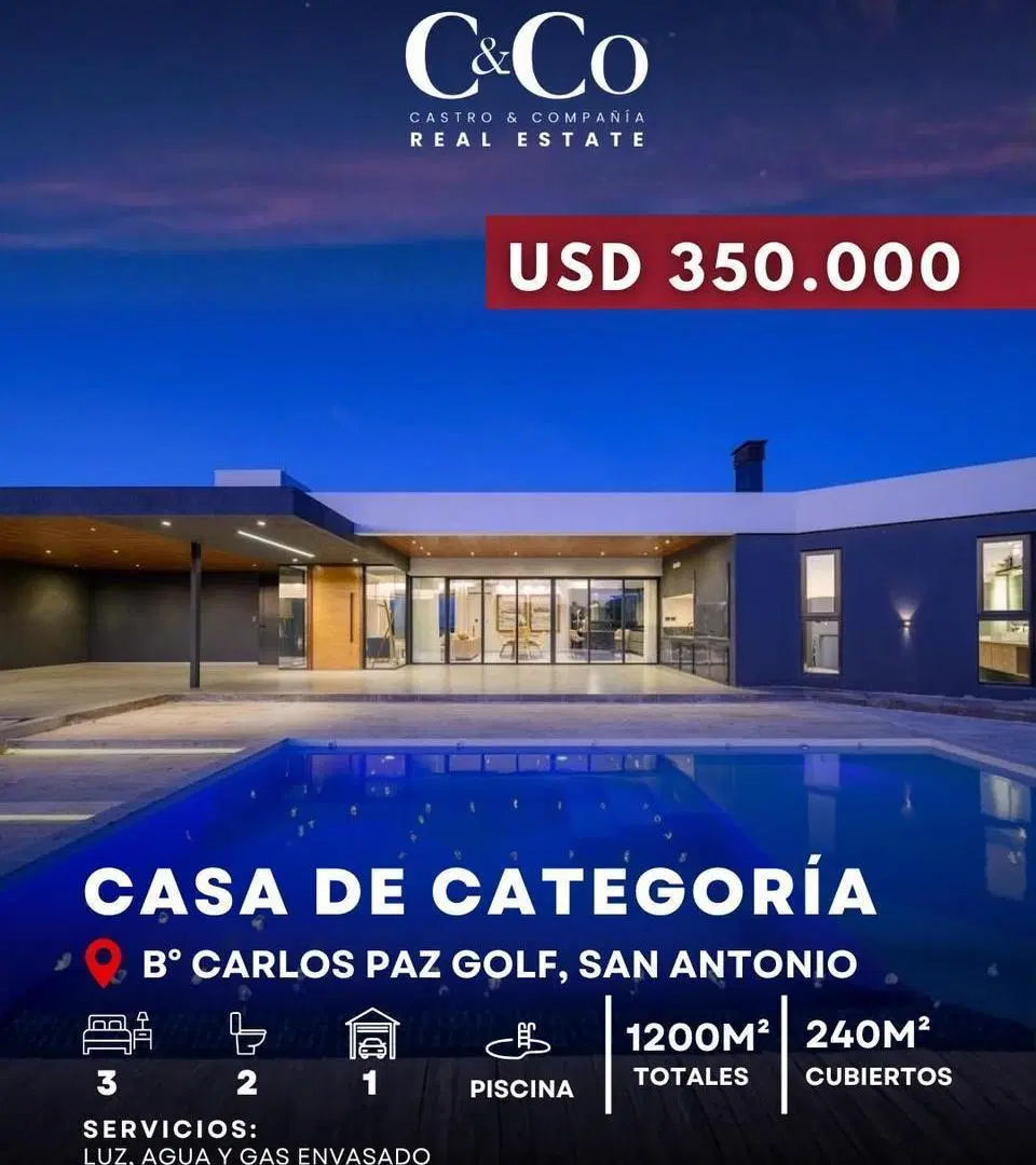 Venta Casa De Categoría 3 Dormitorios Con Piscina en Carlos Paz Golf - San Antonio De Arredondo 2