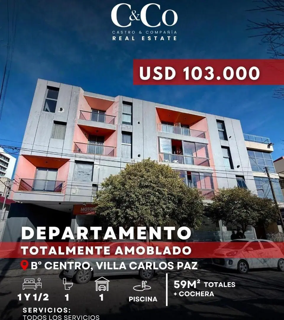 Venta Departamento Amoblado De 1 Y 1/2 Dormitorios Con Cochera En El Centro De Villa Carlos Paz 3