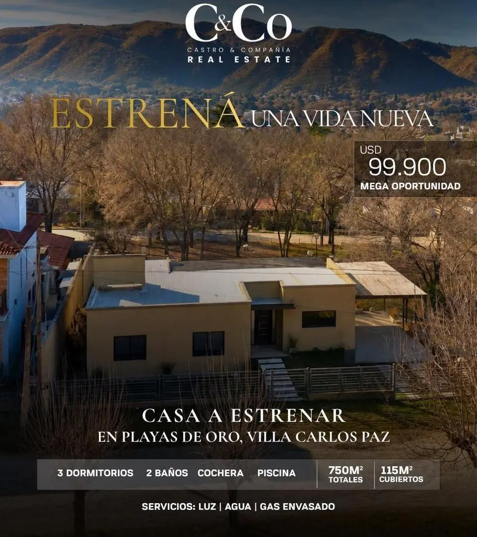 Venta Casa A Estrenar 3 Dormitorios Con 2 Baños Y Pileta En Playas De Oro - Villa Carlos Paz 1