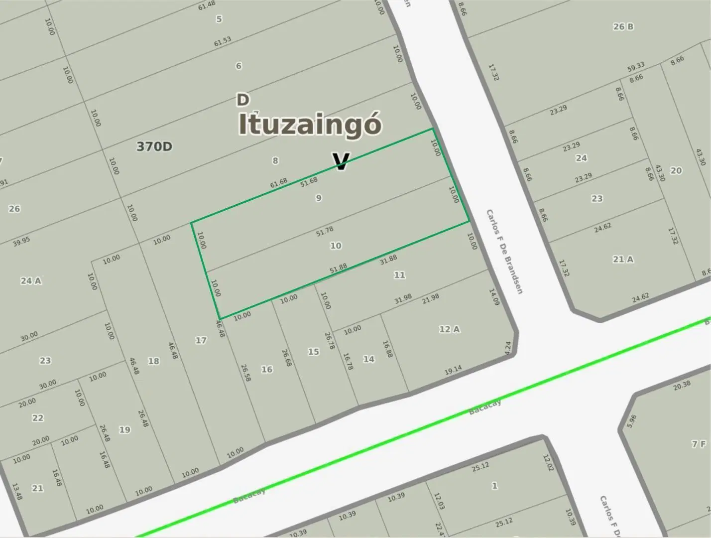 Facción de 1.000 M2 sobre Av. Brandsen a metros de Bacacay 4