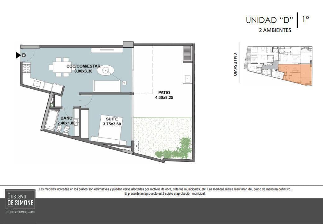 DESARROLLO EN POZO / 2 AMBIENTES PATIO / AMENITIES / LAS CAÑITAS