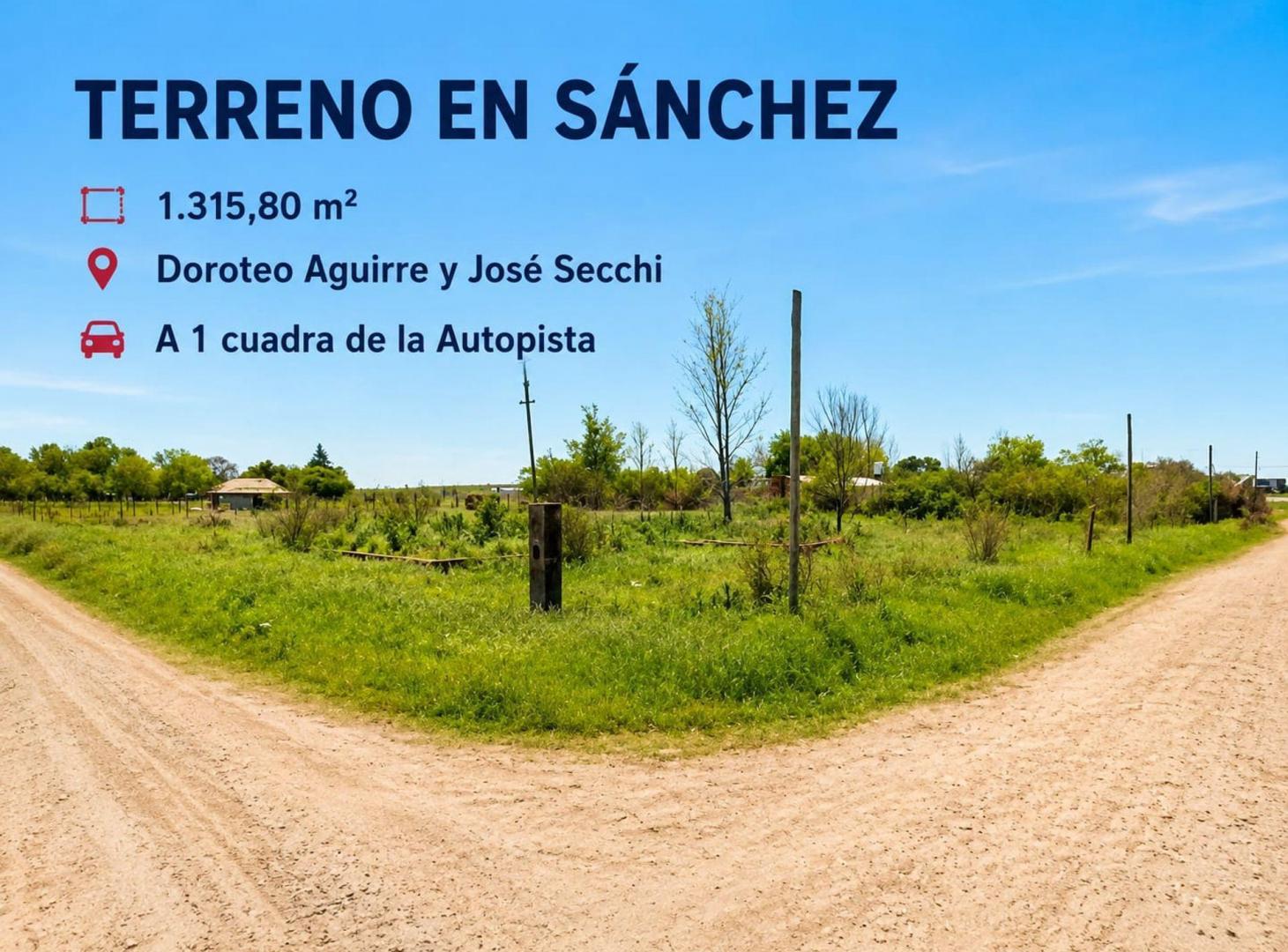 VENTA TERRENO 1.315,80 m², VILLA GENERAL SAVIO