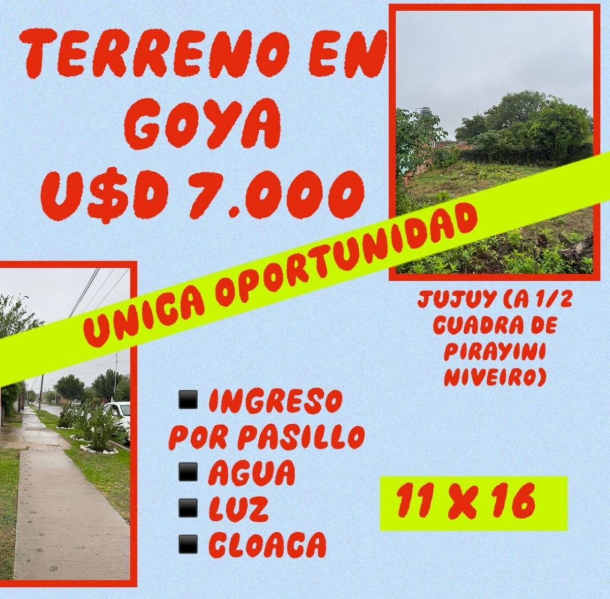 Terreno en Venta en Goya – 176 m² a Solo U$d 7.000 2