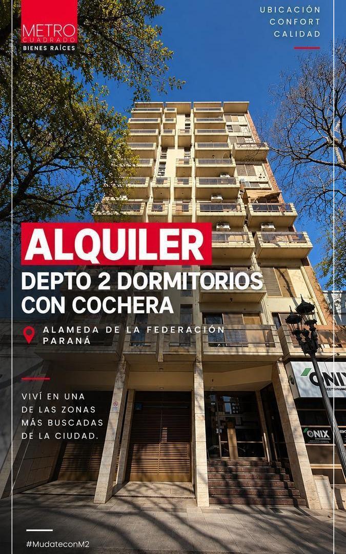Foto de ALQUILAMOS DPTO 2 DORMITORIOS CON COCHERA SOBRE ALAMEDA DE LA FEDERACION, imagen 1