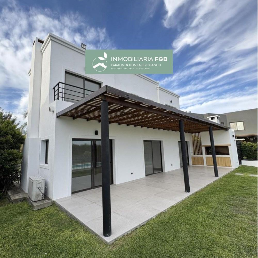 Casa en Alquiler en Barrio Puerto El Cantón | 3 dormitorios + dep. de servicio | pileta | galeria |