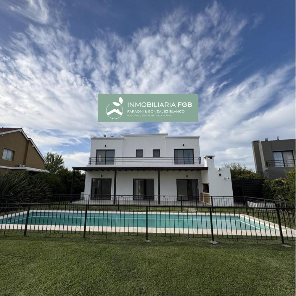 Casa en Alquiler en Barrio Puerto El Cantón | 3 dormitorios + dep. de servicio | pileta | galeria |