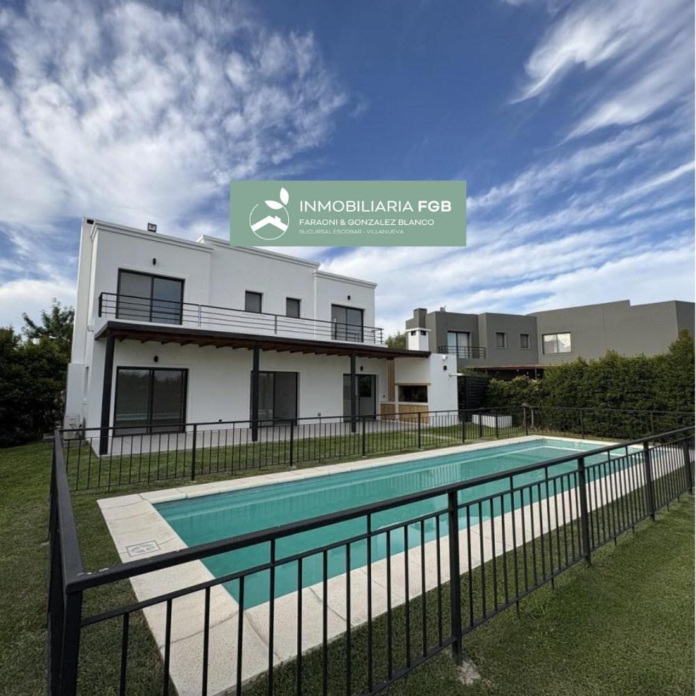 Casa en Alquiler en Barrio Puerto El Cantón | 3 dormitorios + dep. de servicio | pileta | galeria |
