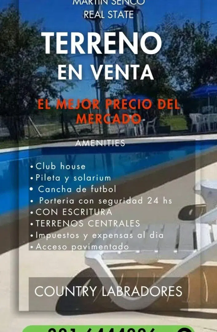 HERMOSO TERRENO CENTRAL EN VENTA COUNTRY LABRADORES 1 2