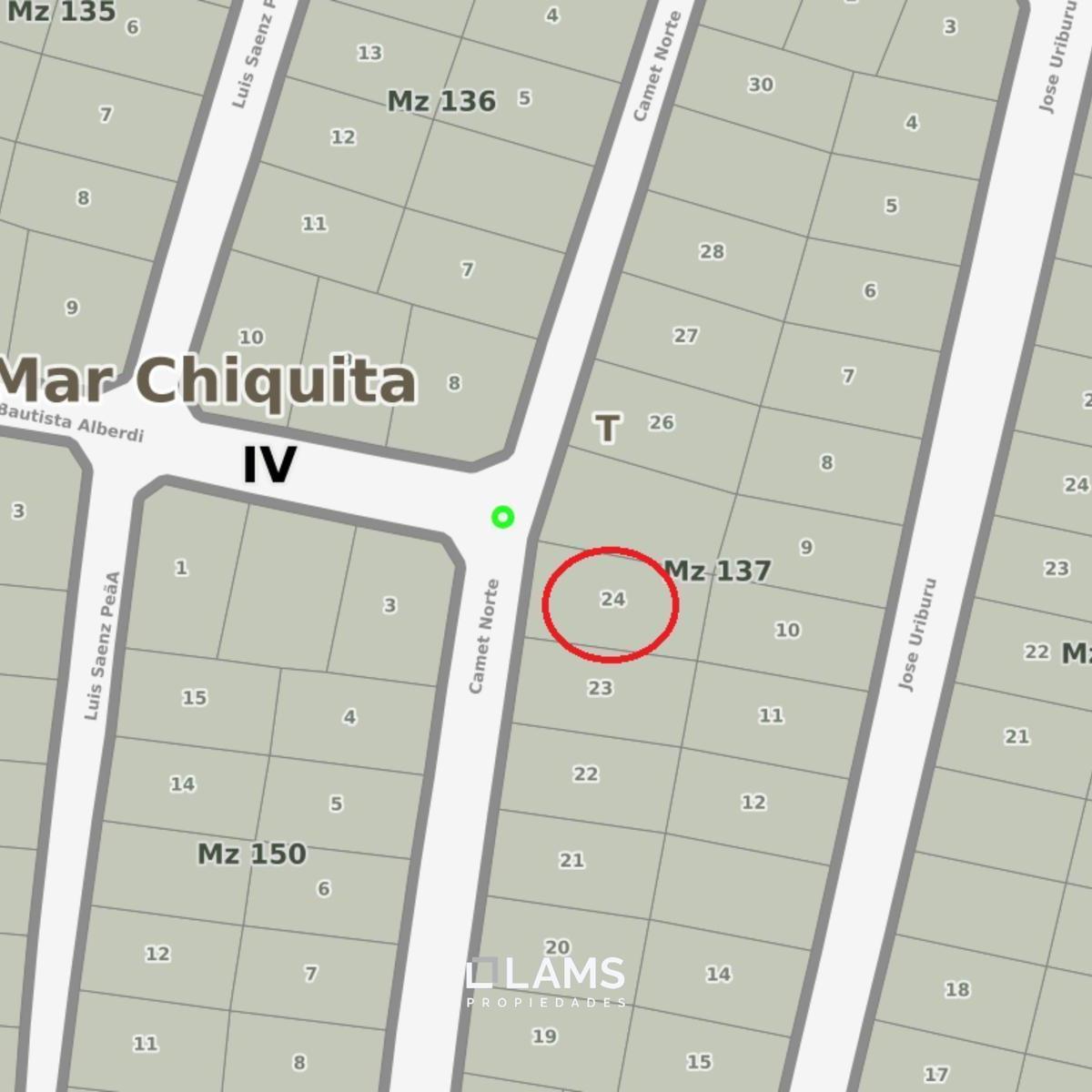 Lote de 518 m² - en Venta - Mar Chiquita 1