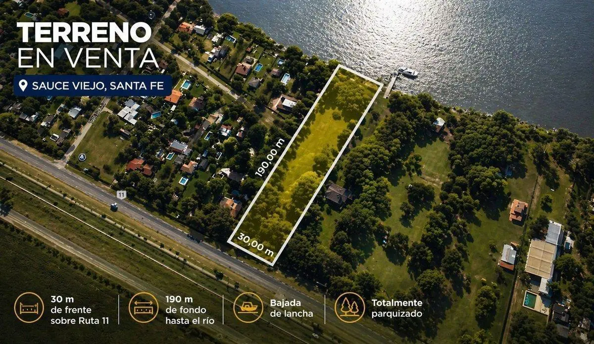 VENTA LOTE SOBRE EL RÍO EN SAUCE VIEJO 2