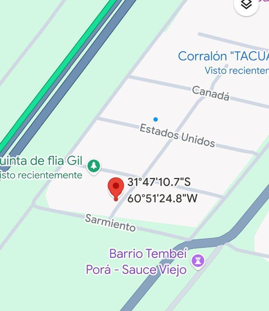 Venta de terreno en Sauce Viejo