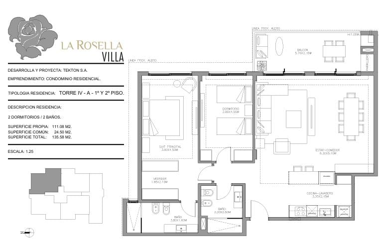 Departamento de categoria a estrenar con 2 dormitorios en venta en La Rosella Valle Escondido