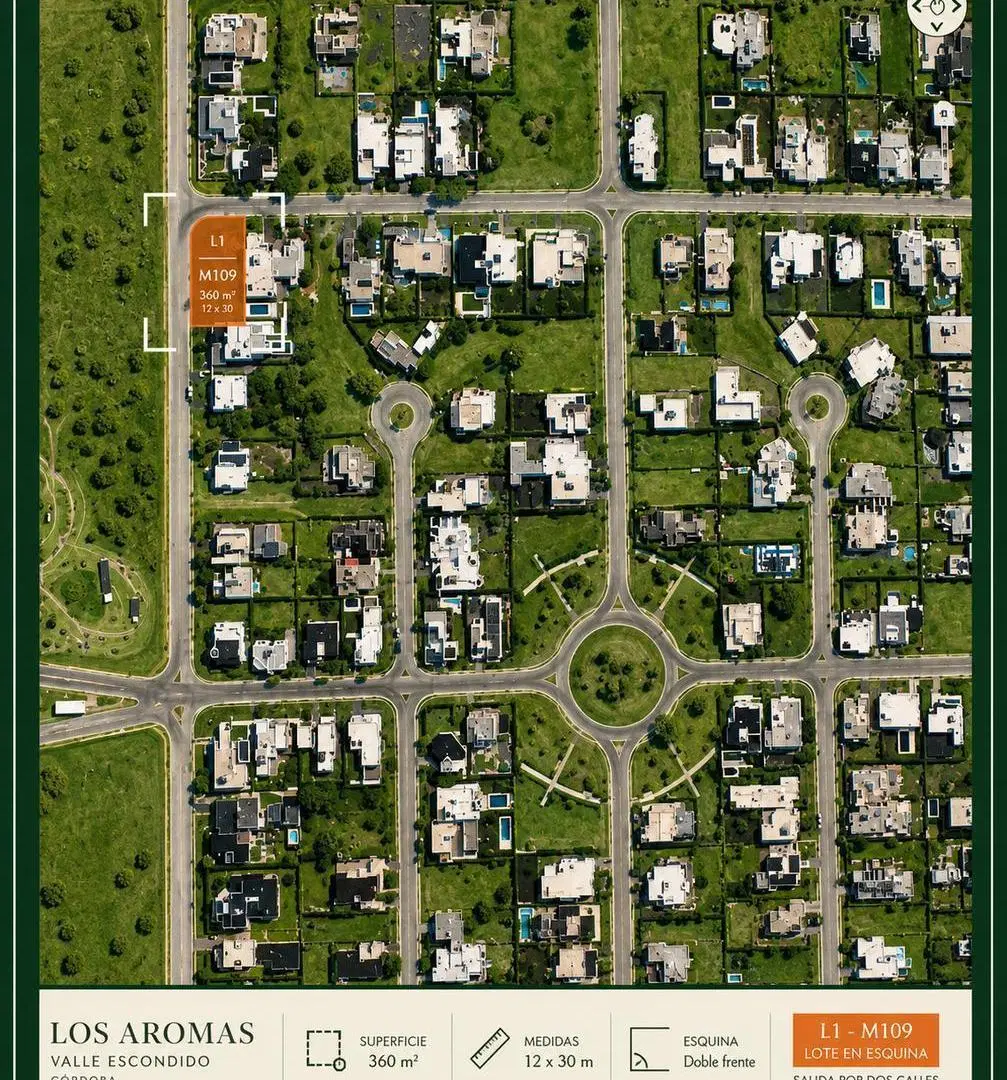 Lote en Esquina 360 m² en Los Aromas | Valle Escondido 4