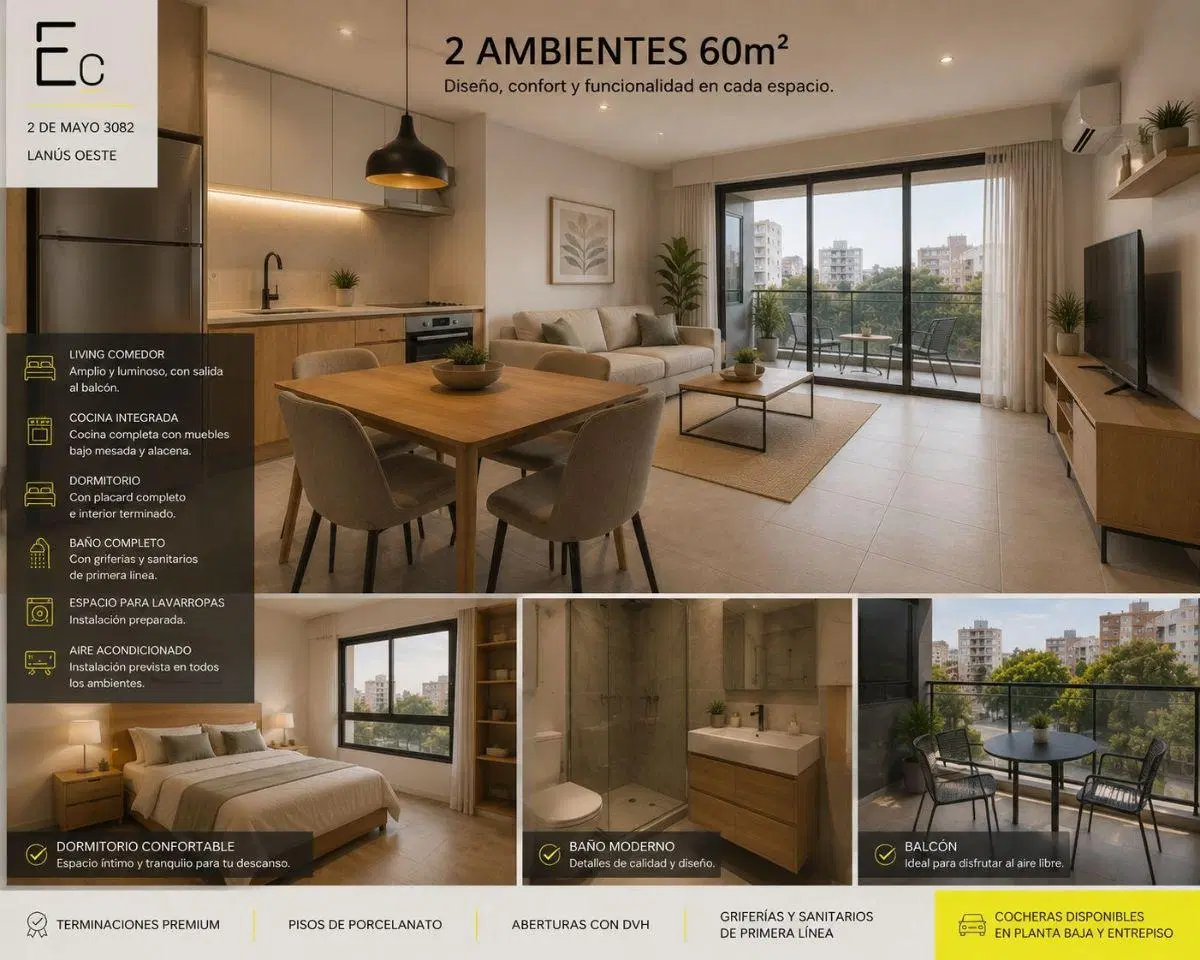 DEPARTAMENTO 3 AMBIENTES - EN CONSTRUCCION 70M2 - LANUS OESTE 4