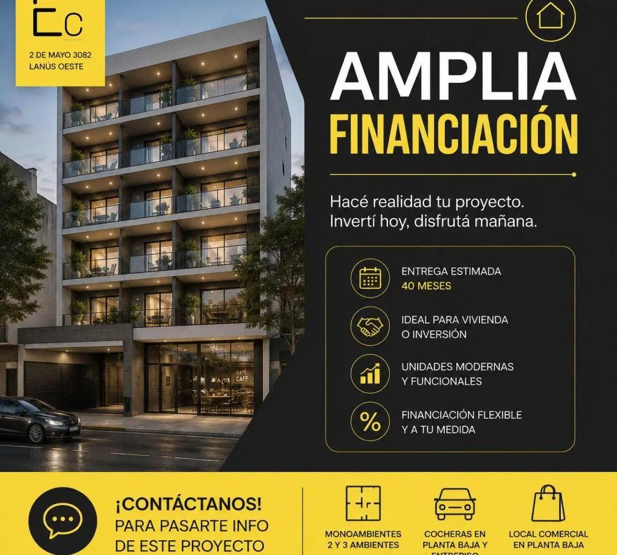 DEPARTAMENTO 3 AMBIENTES - EN CONSTRUCCION 70M2 - LANUS OESTE 3