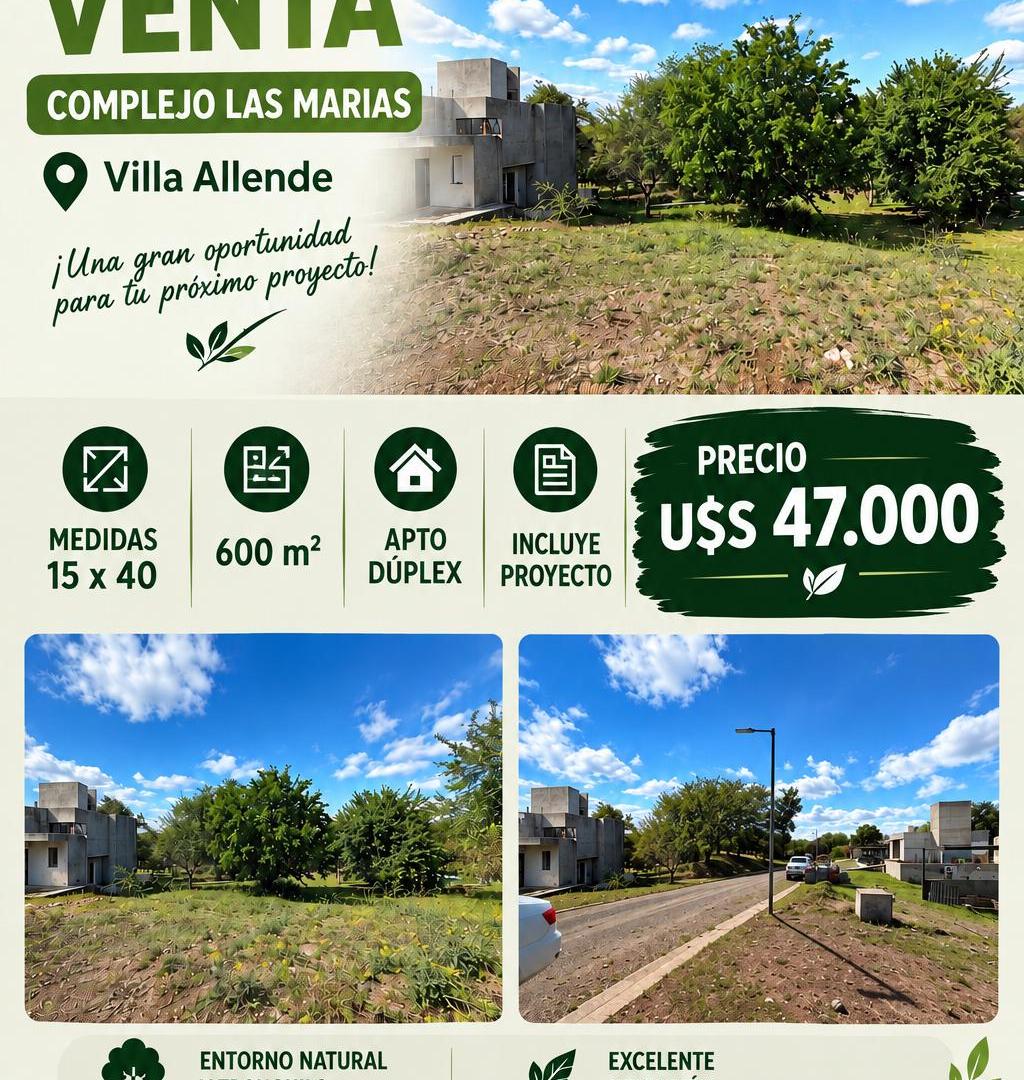 Foto de TERRENO EN VENTA – COMPLEJO LAS MARÍAS, VILLA ALLENDE, imagen 1