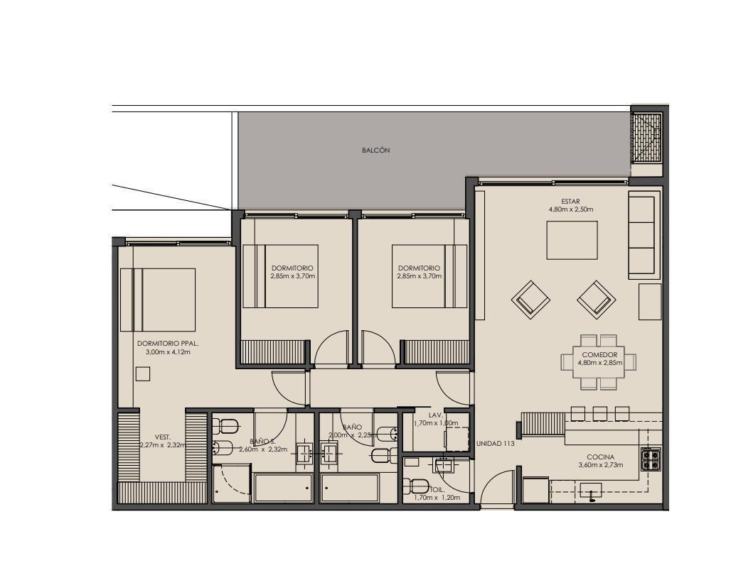 Departamento 3 ambientes en Buenos Aires Golf