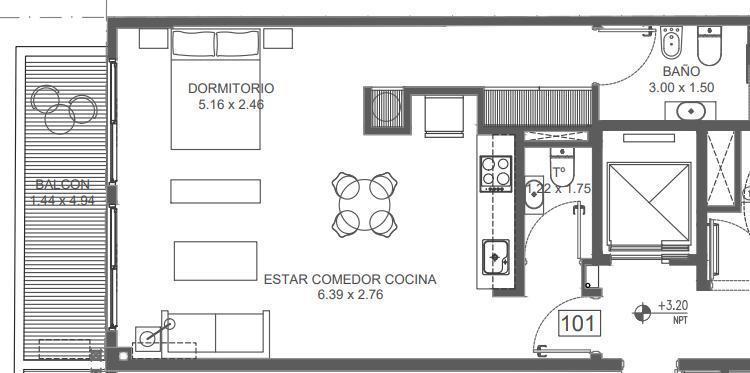 Foto de 2 ambientes en Superi y Av. de los Incas. En construcción. E, imagen 1