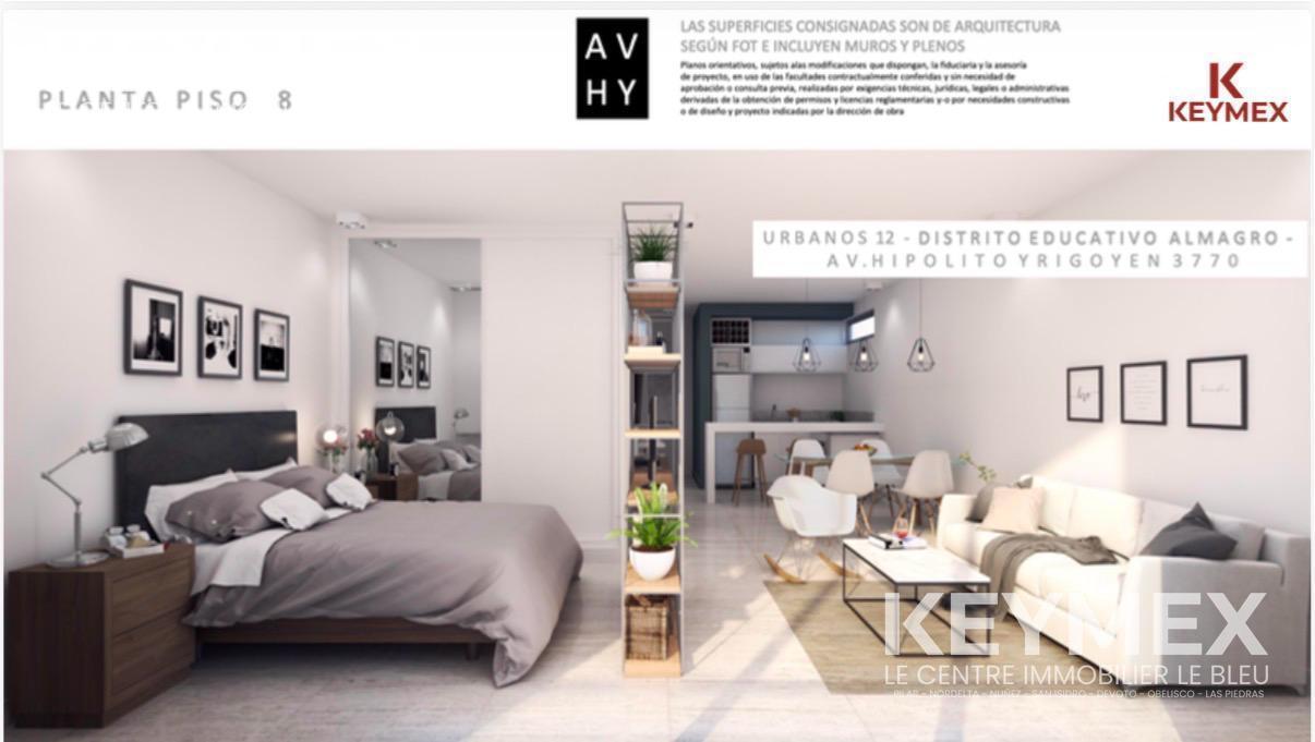 Departamento 3 ambientes con balcón, en Almagro. En construcción-entrega estimada mediados 2028.