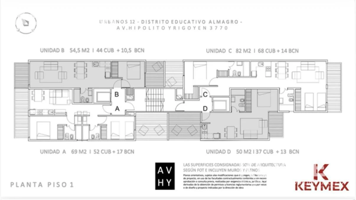 Departamento 3 ambientes con balcón, en Almagro. En construcción-entrega estimada mediados 2028.