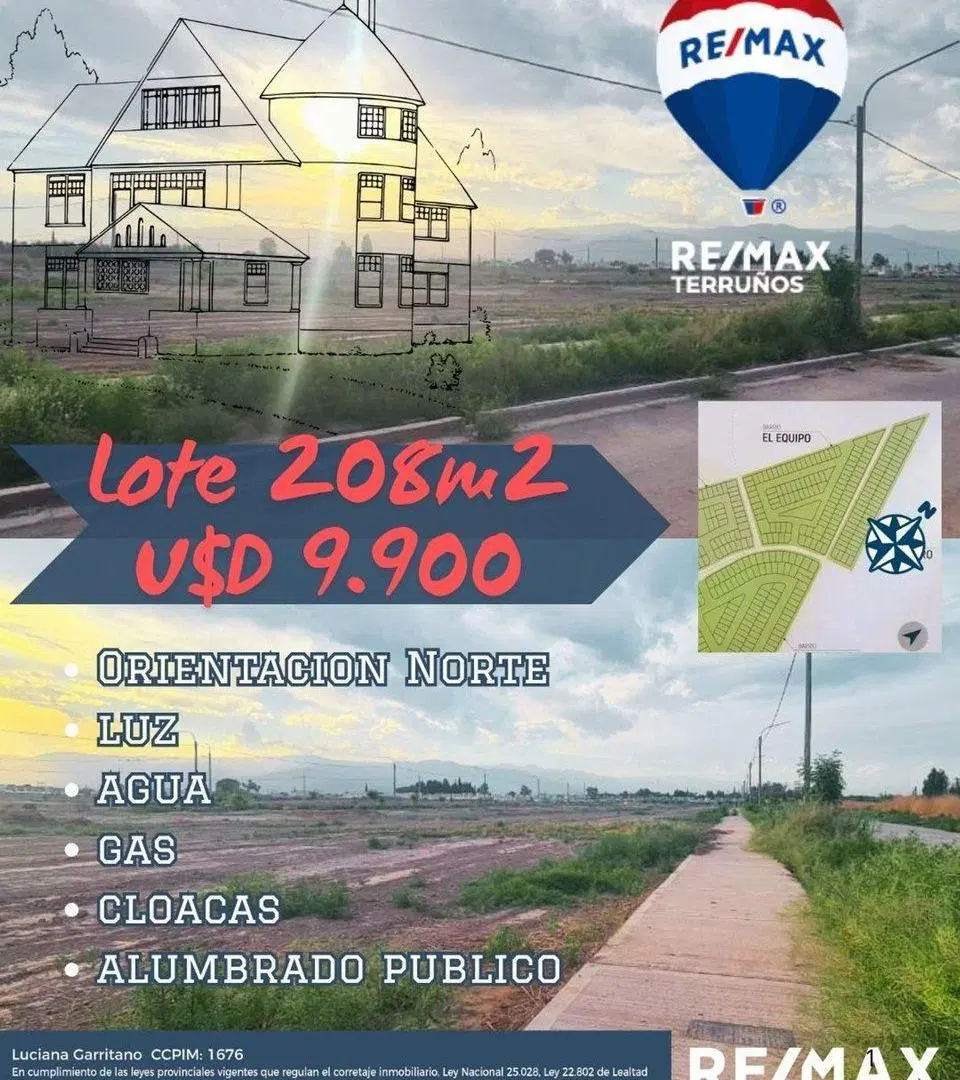 Venta Lote 208m2 en Buena Nueva, Guaymallen 3