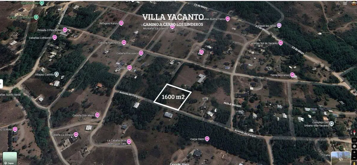 GRAN TERRENO 1600m2 EN VENTA V. YACANTO CALAMUCHIT 2