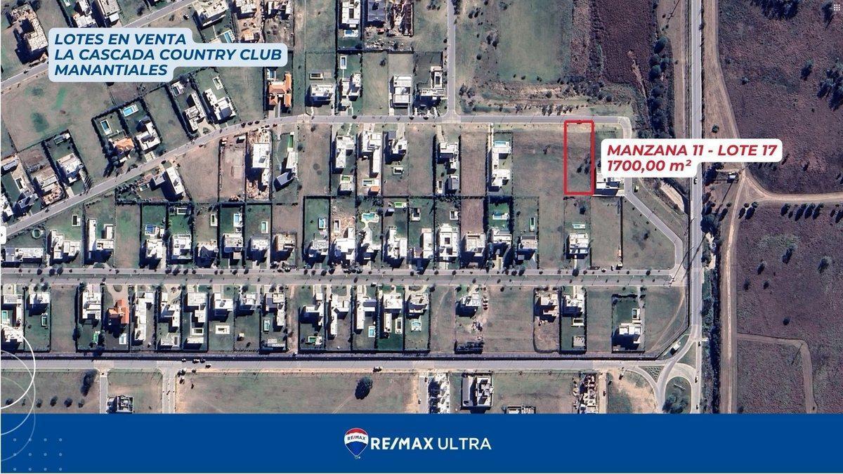 TERRENO DE 1700M2 EN VENTA LA CASCADA COUNTRY GOLF