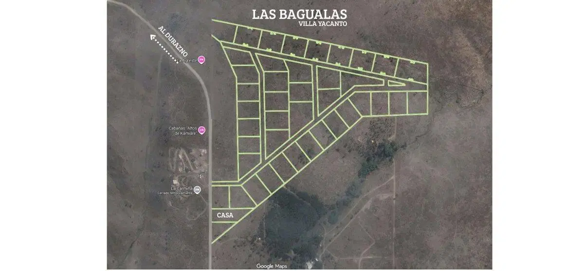 LOTE 3000m2 V.YACANTO PROMO 2 LOTES AL PRECIO DE 1 4